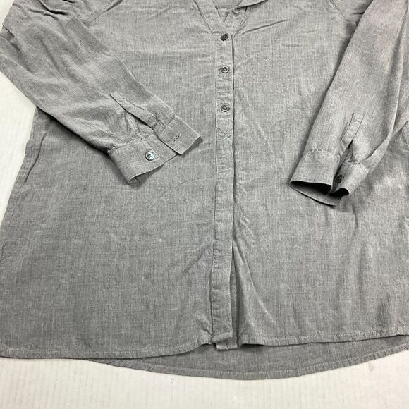 J.Jill Womens Button Down Shirt Gray Long Sleeve Loose Fit Work Casual Top Small - Picture 2 of 11
